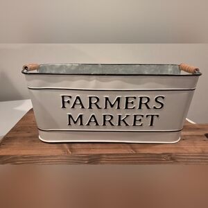 Farmers Market Metal Decorative Crate - White and Silver